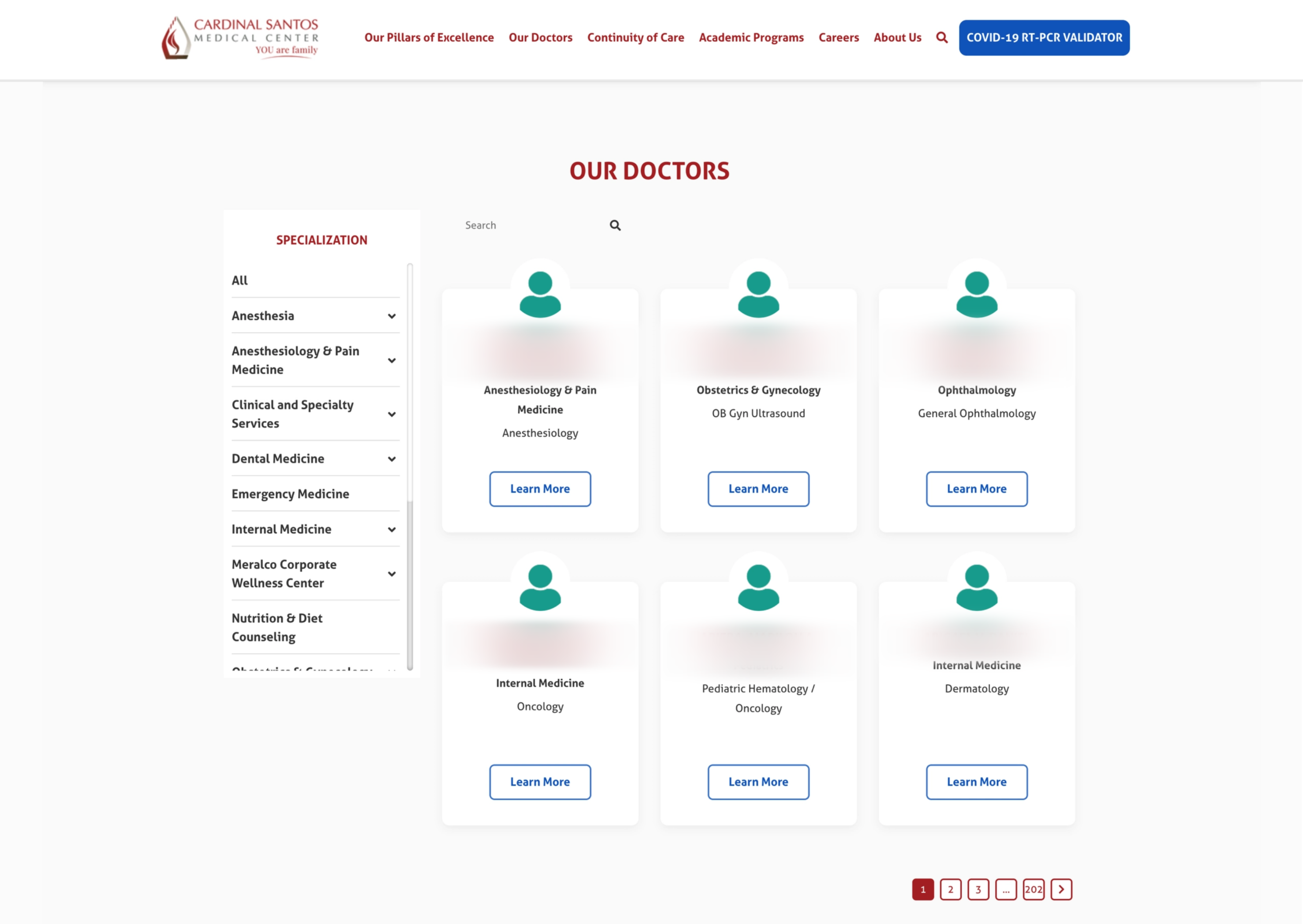 Healthcare Website • Find A Doctor