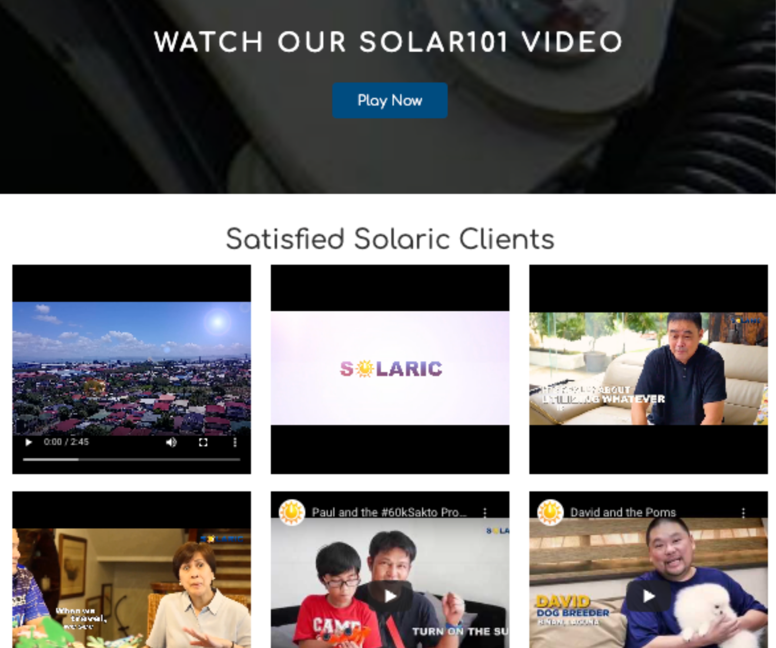 Solar Company Website • Section